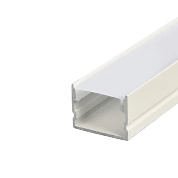 PERFIL ALUMINIO SOBREPOR FACE PLANA LED A14 X L17,5MM BRANCO (AR 6833BR)