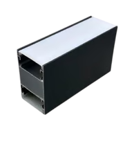 PERFIL ALUMINIO SOBREPOR FACE PLANA LED A14 X L17,5MM PRETO (AR 6833PT)