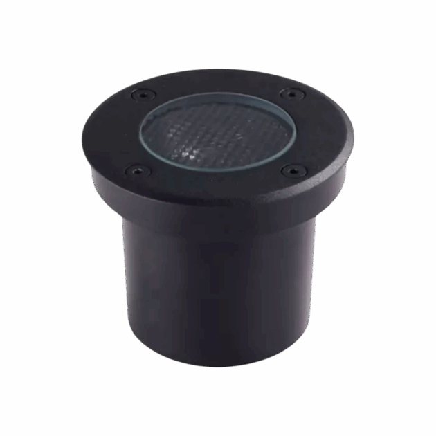 EMBUTIDO ALUMINIO SOLO DIFUSOR EM VIDRO TEMPERADO LED 20W 1800LM 12° 3000K BIV Ø130X90MM NICHO: Ø100X100MM PRETO (AR 3558)