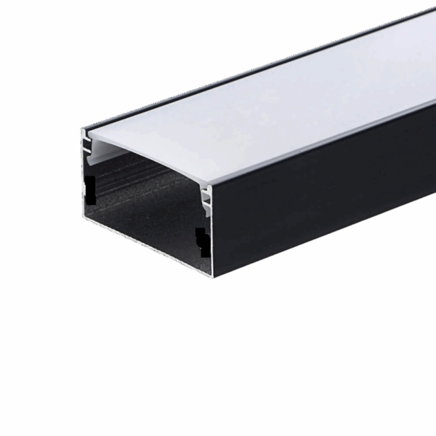 PERFIL ALUMINIO SOBREPOR FACE PLANA LED A15 X L27MM PRETO (AR 6840PT)