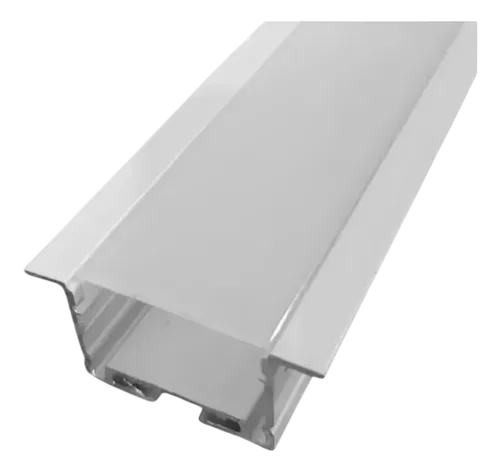 PERFIL ALUMINIO EMBUTIR GESSO PLANO LED COM MOLA MOLA 40X25MM BRANCO (AR 6710BR)