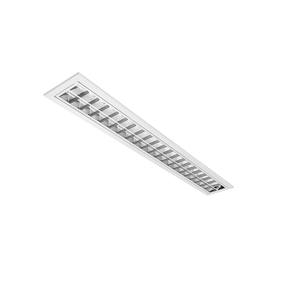 Luminária Embutir 2xT8 LED com Refletor em Alumínio Branco 55x150x1243mm (LUM 4081)