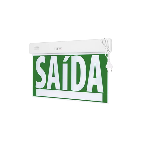 Luminária de Emergência LED Face Dupla com Indicação de Saída Bivolt (AUT 4149)