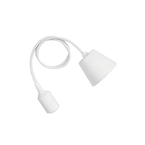 Pendente de Silicone Branco com Base E27 e Cabo de 1 Metro (AR 1170)