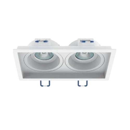 Spot Alumínio No-Frame Embutir Recuado Fixo Duplo 2xMR11 Branco - IL4709