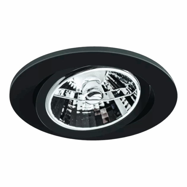 Spot Alumínio Embutir Redondo Ø107x78mm p/ AR70 GU10 Nicho Ø92mm Preto Fosco – SP 3302PT