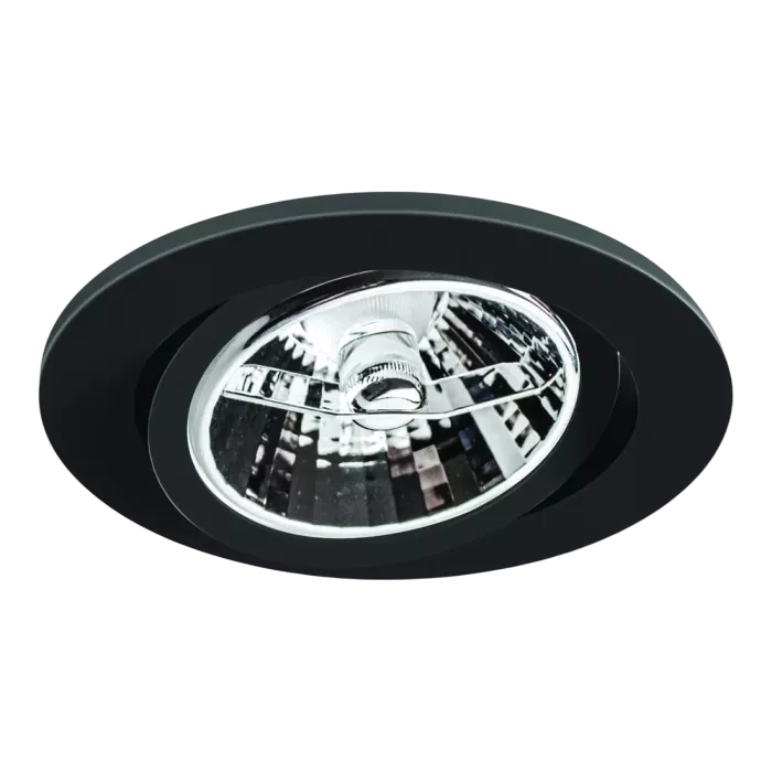 Spot Alumínio Embutir Redondo Ø107x78mm p/ AR70 GU10 Nicho Ø92mm Preto Fosco – SP 3302PT
