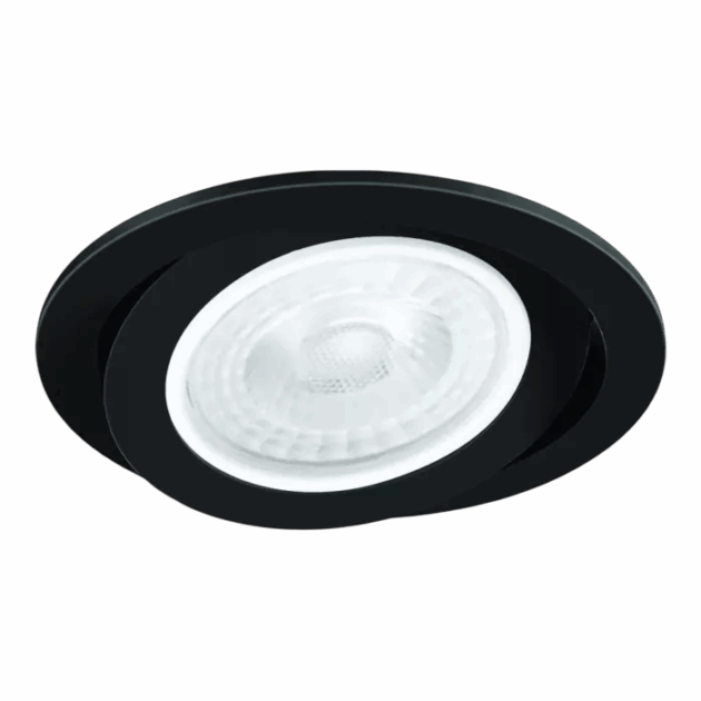Spot Alumínio Embutir Redondo Ø145x114mm p/ PAR30 E-27 Nicho Ø127mm Preto Fosco – SP 3305PT