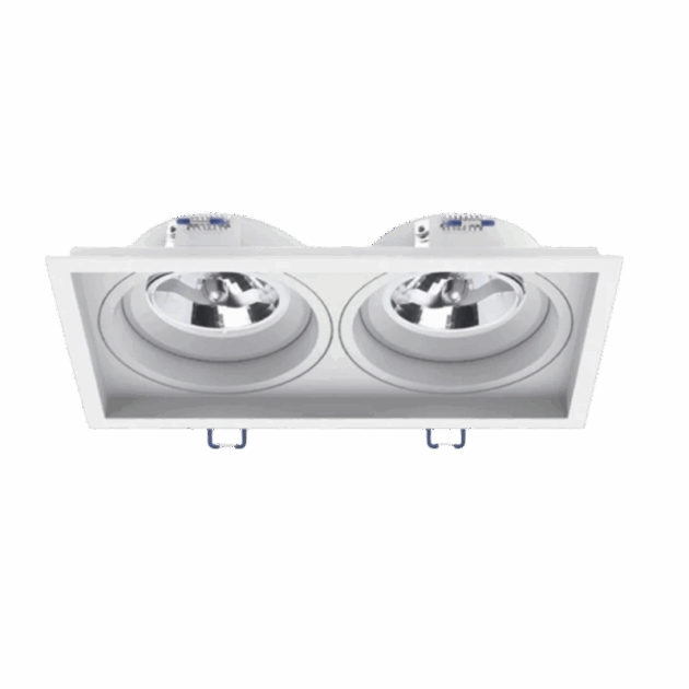 Spot Alumínio No-Frame Embutir Recuado Orientável Duplo 2xGU10 Branco - IL4713