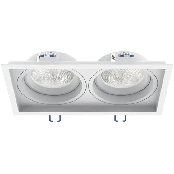 Spot Alumínio No-Frame Embutir Recuado Orientável Duplo 2xGU10 Branco - IL4713