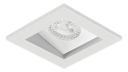 Spot Alumínio Embutir Quadrado Recuado 71x71x68mm p/ Mini Dicróica GU10 Nicho 61x61mm Branco Fosco – SP 3312BR