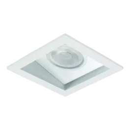 Spot Alumínio Embutir Quadrado Recuado 148x148x139mm p/ PAR30 E-27 Nicho 138x138mm Branco Fosco – SP 3317BR