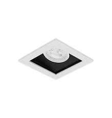 Spot Alumínio Embutir Quadrado Recuado 71x71x68mm p/ Mini Dicróica GU10 Nicho 61x61mm Branco/Preto Fosco – SP 3312PT
