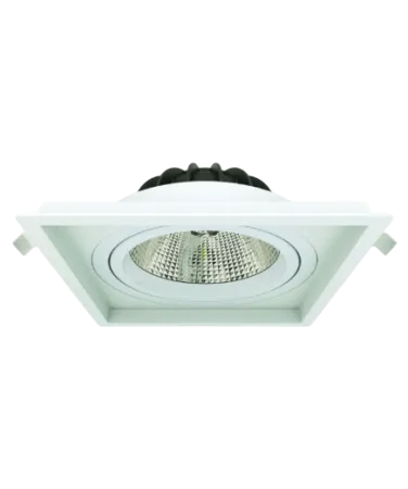 Spot Embutir Quadrado Orientável LED 20W 1890LM 3000K 24° BIV Ø155mm Nicho: Ø143mm Branco Fosco – IL DB08-MD-W