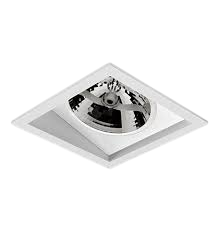 Spot Alumínio Embutir Quadrado Recuado 148x148x76mm p/ AR111 GU10 Nicho 138x138mm Branco Fosco – SP 3316BR