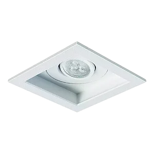 Spot Alumínio Embutir Quadrado Recuado Orbital 105x105x74mm p/ Mini Dicróica GU10 Nicho 92x92mm Branco Fosco – SP 3320/1BR