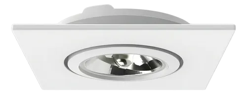 Spot Alumínio Embutir Orientável Face Plana Clicado AR70 GU10 120x120mm Branco – 3084