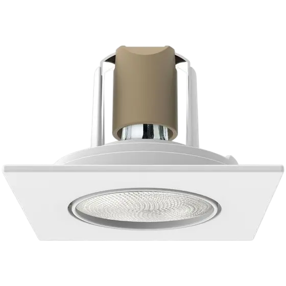 Spot Alumínio Embutir Orientável Face Plana Clicado PAR20 E27 120x120mm Branco – 3085