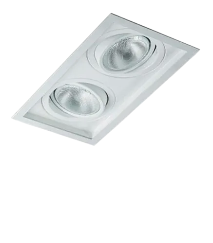 Moldura Alumínio Embutir p/ 2xPAR30 E-27 – MD 3000