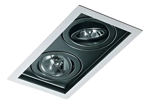 Moldura Alumínio Embutir p/ 2xPAR30 E-27 BFM/PTX – MD 3001