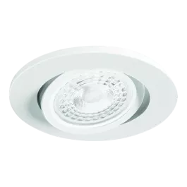 Spot Alumínio Embutir Redondo Ø86x67mm p/ Dicróica GU10 Nicho Ø70mm Branco Fosco – SP 3301BR