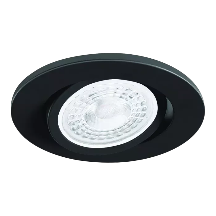 Spot Alumínio Embutir Redondo Ø86x67mm p/ Dicróica GU10 Nicho Ø70mm Preto Fosco – SP 3301PT