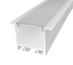PERFIL ALUMINIO EMBUTIR GESSO PLANO LED COM MOLA 50X35MM BRANCO (AR 6711BR)