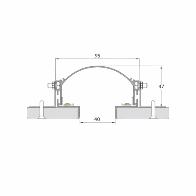 PERFIL ALUMINIO EMBUTIR NO-FRAME LUZ INDIRETA LED A55XL35 BRANCO (AR 6708)